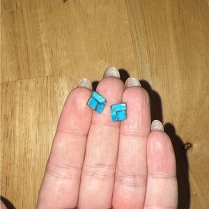 Turquoise Square Stud Earrings